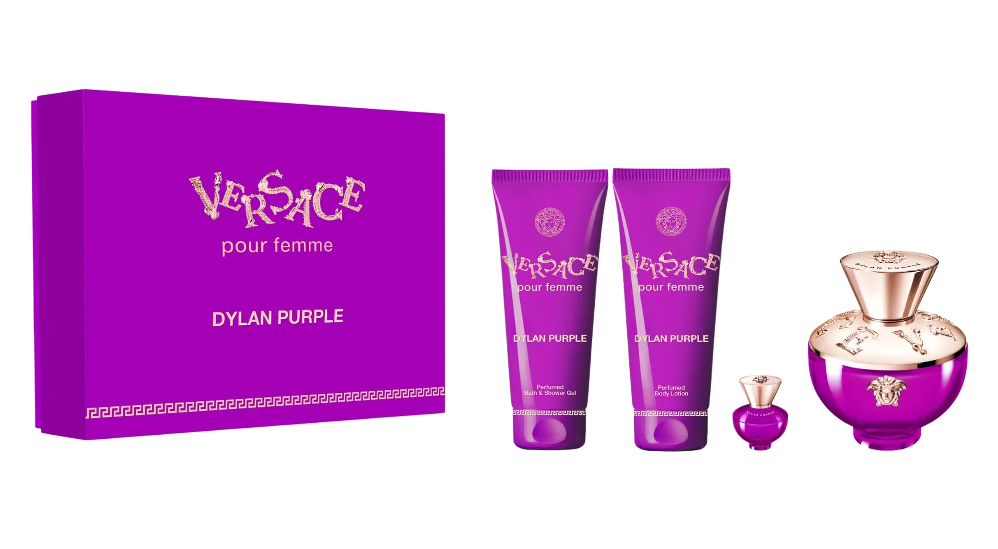 Amazon.com : Versace Dylan Purple 4 Pcs Eau De Parfum Gift Set For